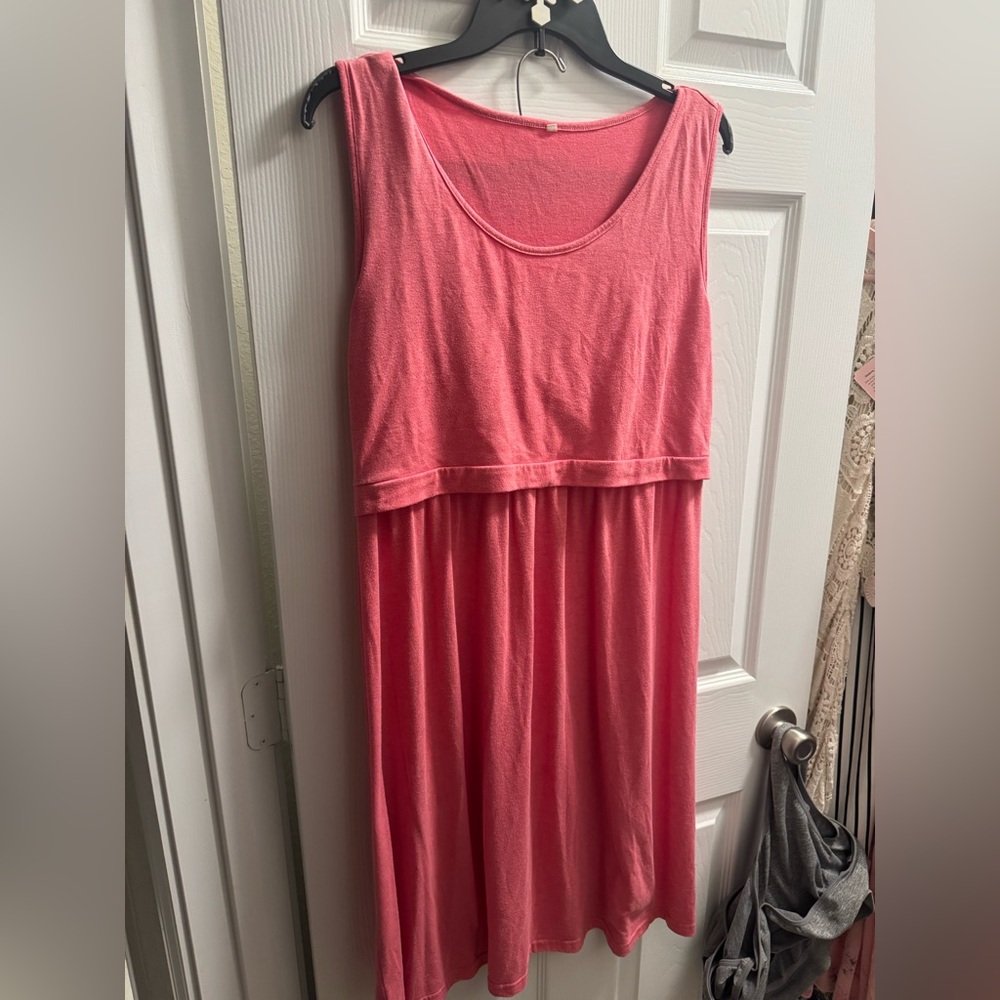 Sleeveless Pink Dress Maternity